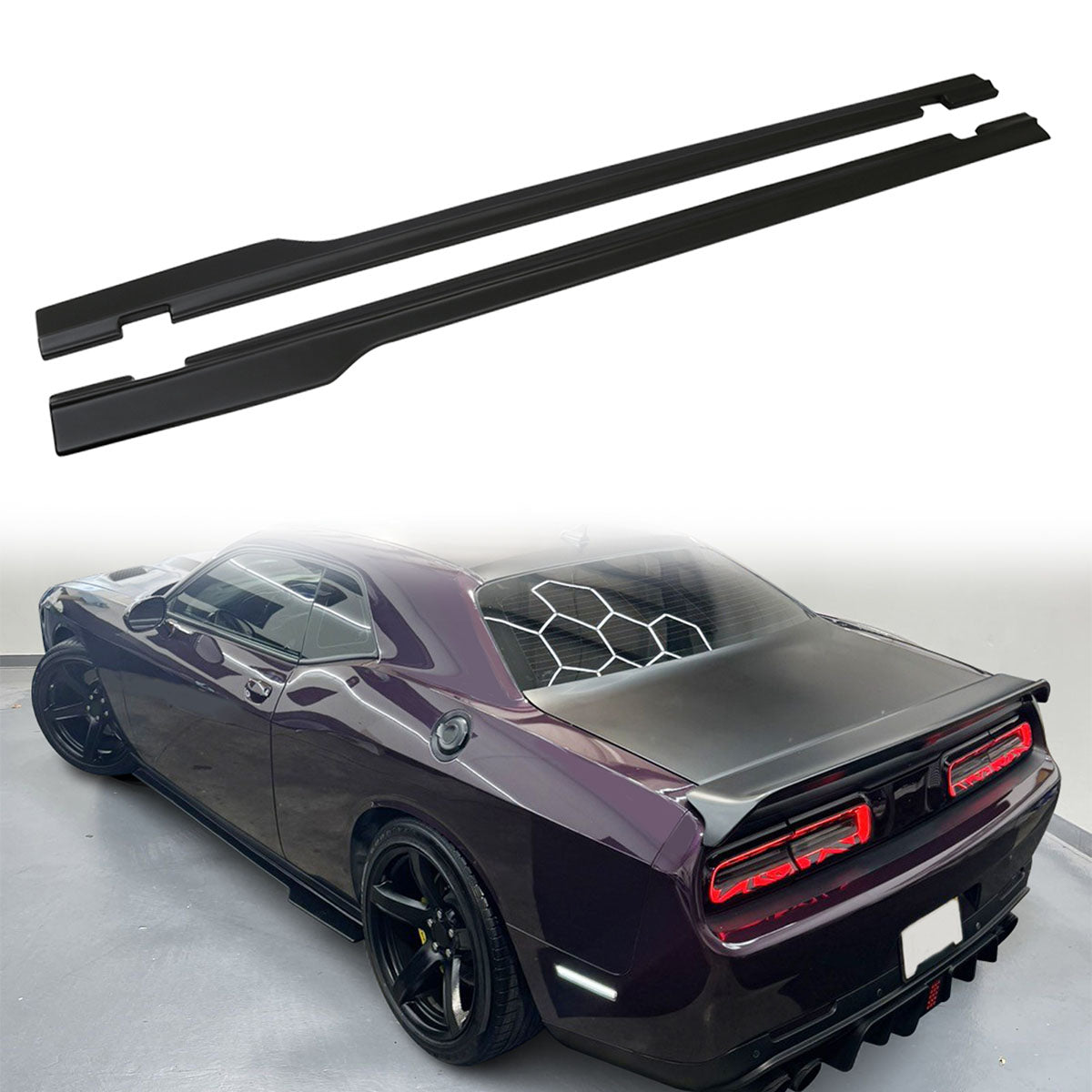 2015-2023 Dodge Challenger SXT Style Primer Side Skirts Panel PP