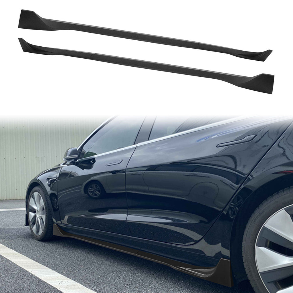 2017-2022 Tesla Model 3 IKON Style Side Skirts Rocker Panel ABS 4PC