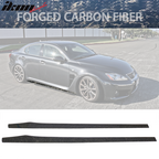 77.5" Side Skirt Extension Flat Bottom Line Lip - Forged Carbon Fiber