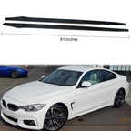 Universal 81 Inch Side Skirt Extension Flat Bottom Line Carbon Fiber