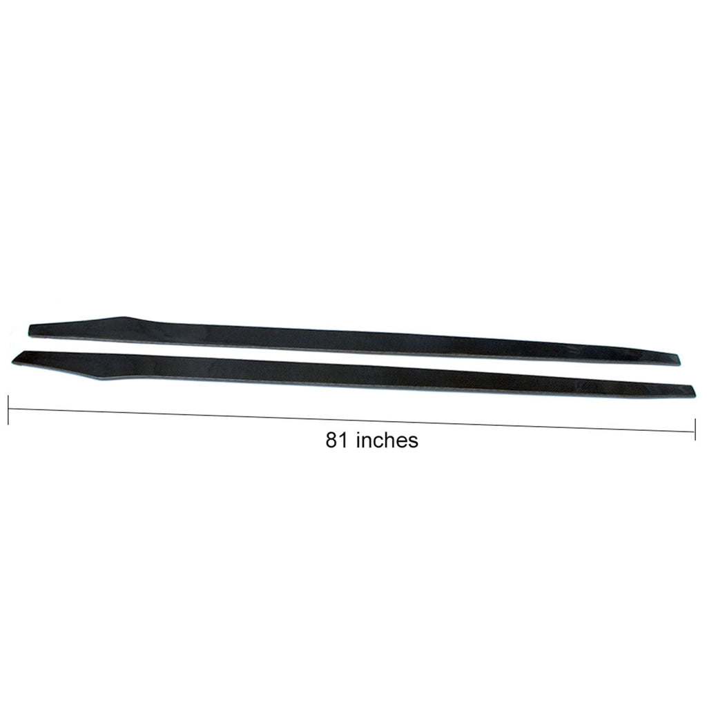 Universal 81 Inch Side Skirt Extension Flat Bottom Line Carbon Fiber