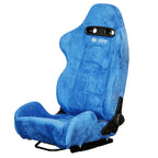 Miami Blue Universal Adjustable Black Luxury Racing SR3 Style Alcantara Seat - Bull Boost Performance