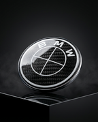 BMW Roundel Emblem Covers - Full Carbon Fiber Black and White Style V2