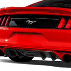 2015-2017 Ford Mustang Quad Fin Rear Diffuser - Matte Black