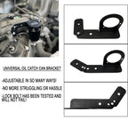 Adjustable Billet Baffled Oil Catch Can Reservoir Tank Racing 2-Port V2 Bracket - Bull Boost Performance