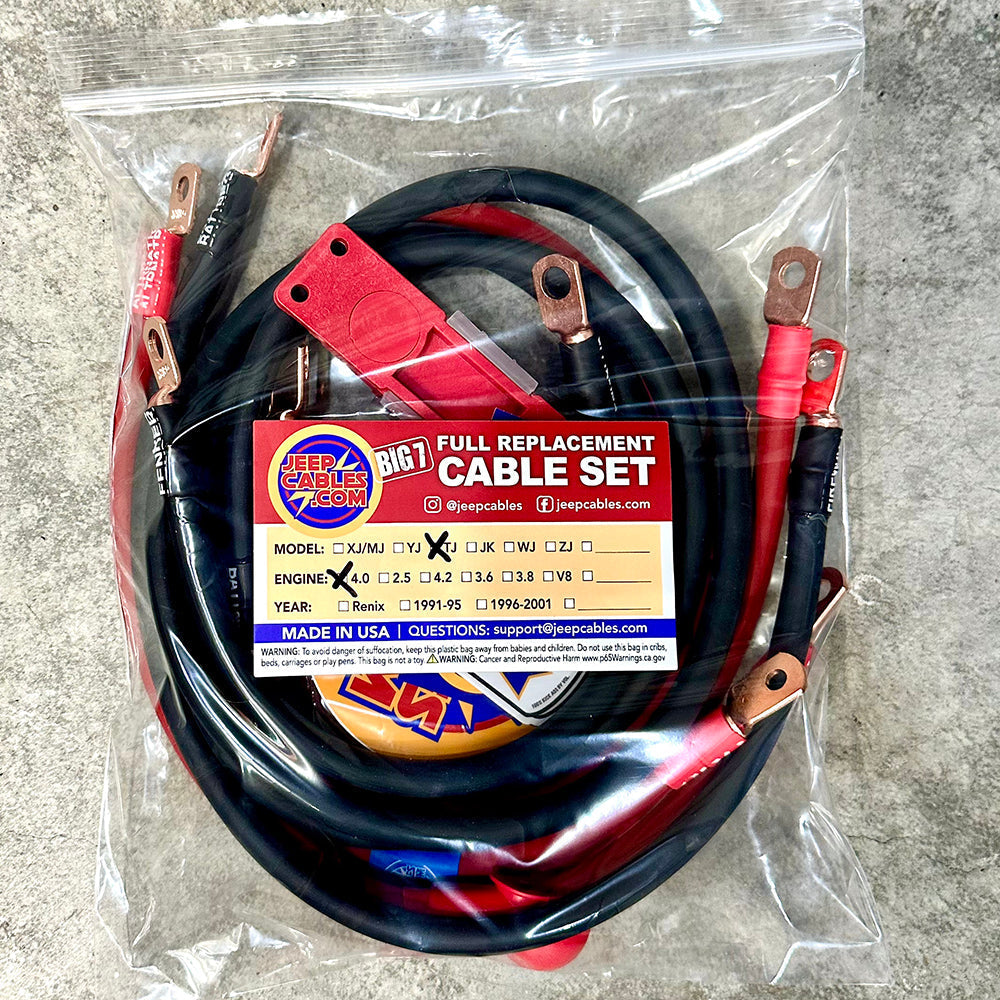 Jeep Grand Cherokee WK Big 7 Battery Cable Kit (2005-2010) by JS Alternators