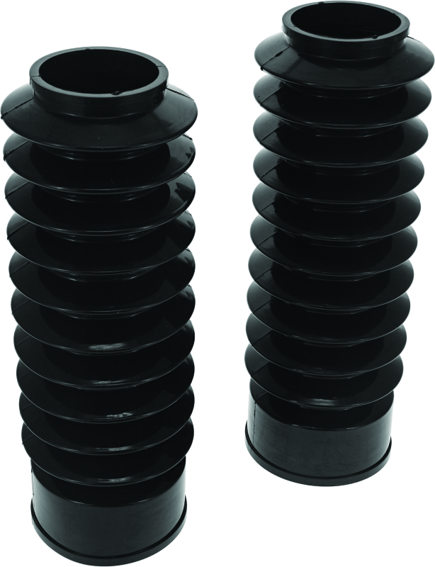 Bikers Choice 49MM Black Long Fork Boots Extended 8.75in / Collapsed 3.5in (Pair)