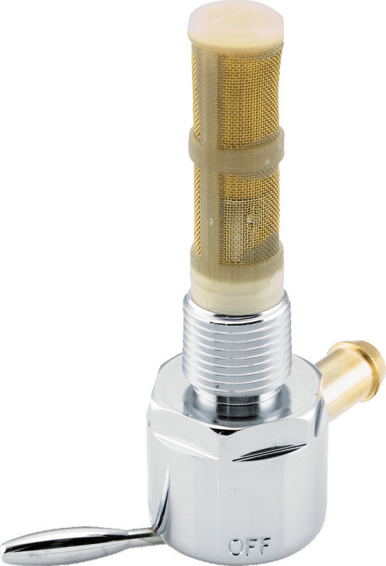 Bikers Choice 57-75 Big Twin / XL Chrome Round Petcock 3/8in-18 NPT Right Outlet Straight