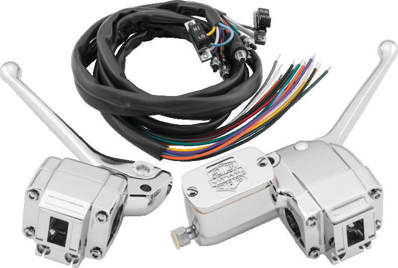 Bikers Choice 72-81 FLH/FX Chrome Handlebar Control Kit W/Black Switches