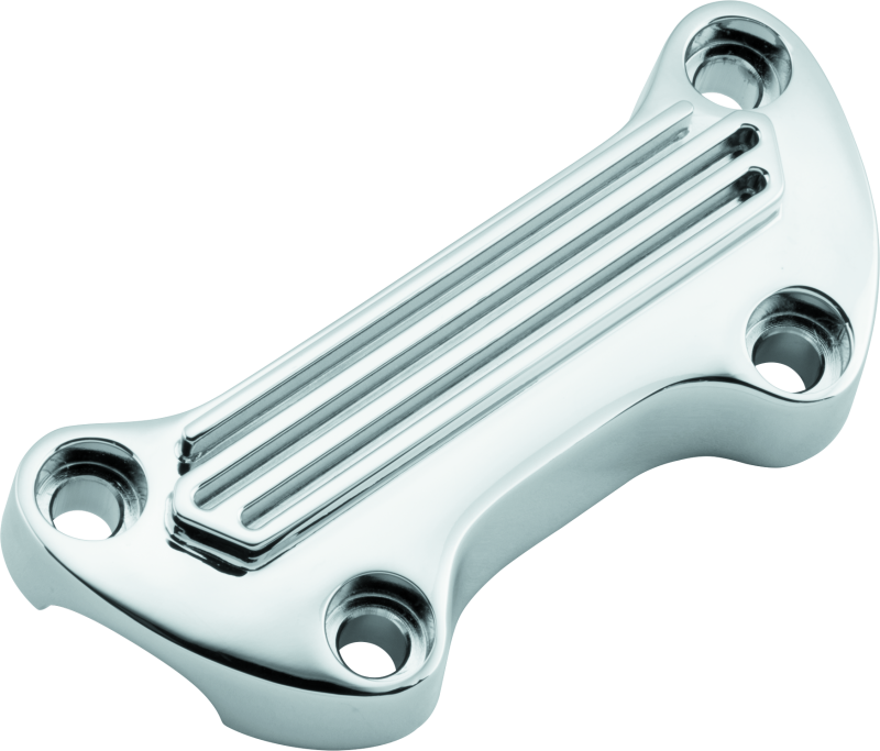 Bikers Choice 74-Up Chrome Finned Handlebar Clamp With 1in. Bars
