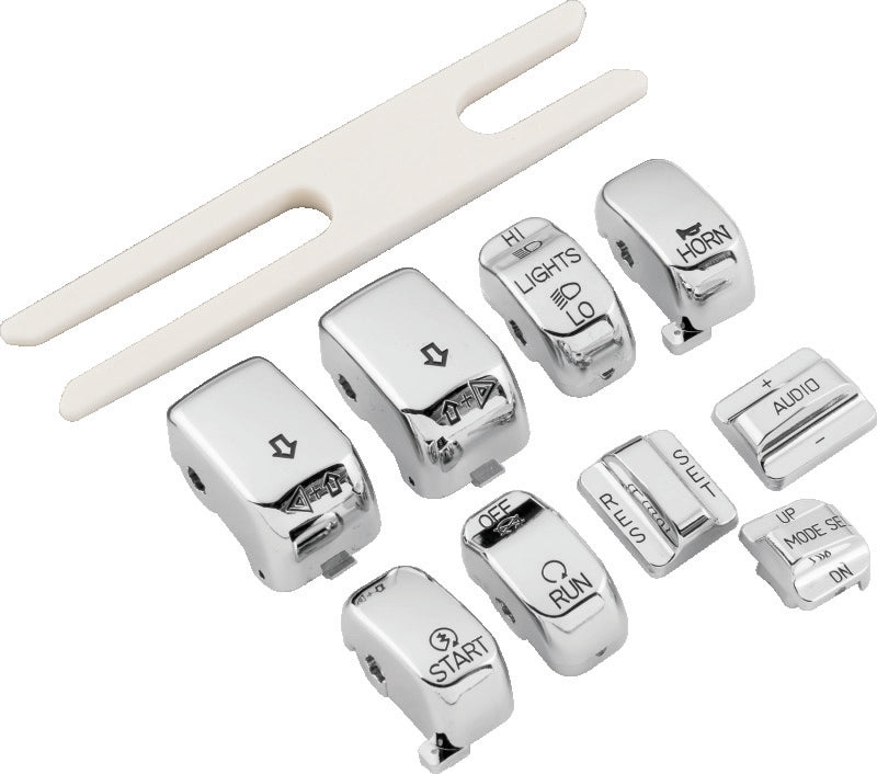 Bikers Choice 96-16 FLHT/FLHR 06-16 FLHX Chrome Switch Cap Kit W/Cruise Control H-D 71816-09