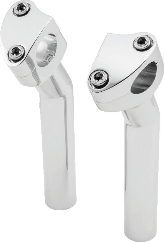 Bikers Choice Chrome 6.5 Inch Smooth Top Pullback Handlebar Risers