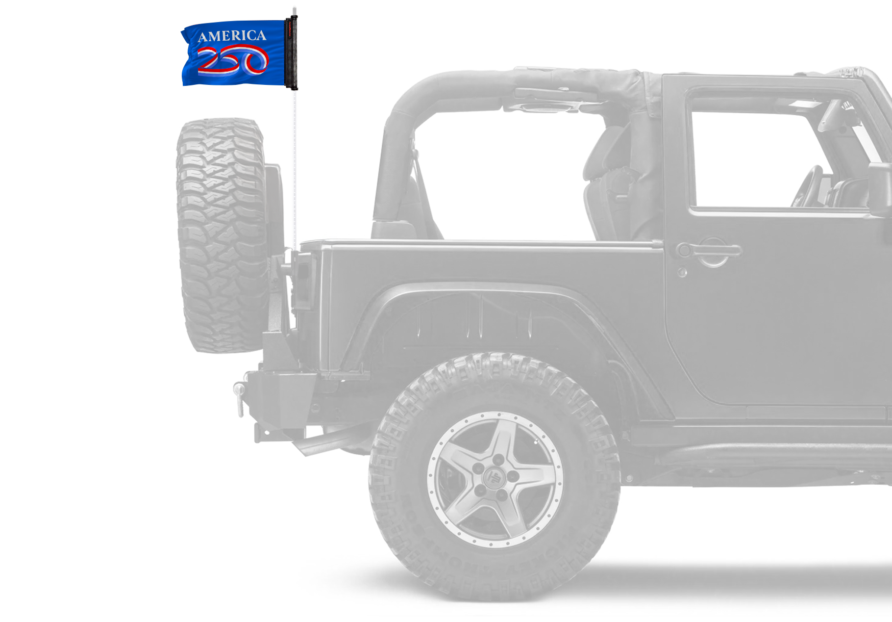 America 250 12"x18" Forever Wave Flag for Jeep Wrangler TJ 1996-2006