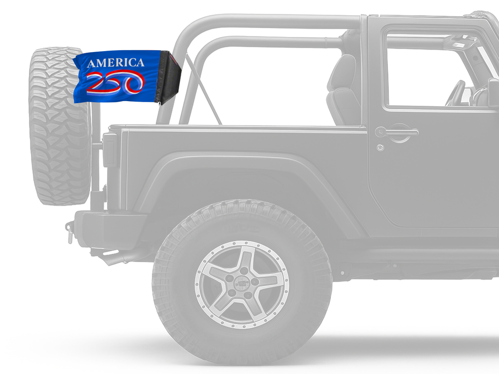 America 250 12"x18" Forever Wave Flag for Jeep Wrangler CJ-7 and CJ-8 1976-1986