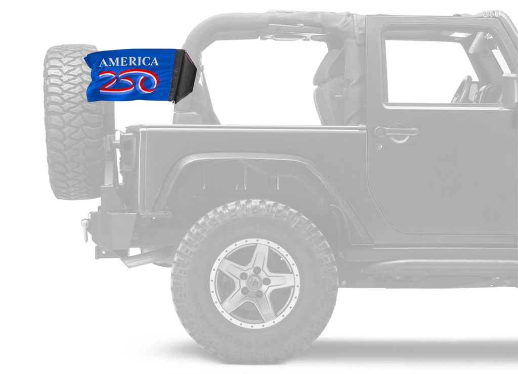 America 250 12"x18" Forever Wave Flag for Jeep Wrangler YJ 1986-1995