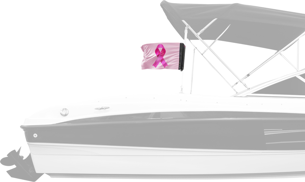 Pink Ribbon 12"x18" Forever Wave Flag for Boats