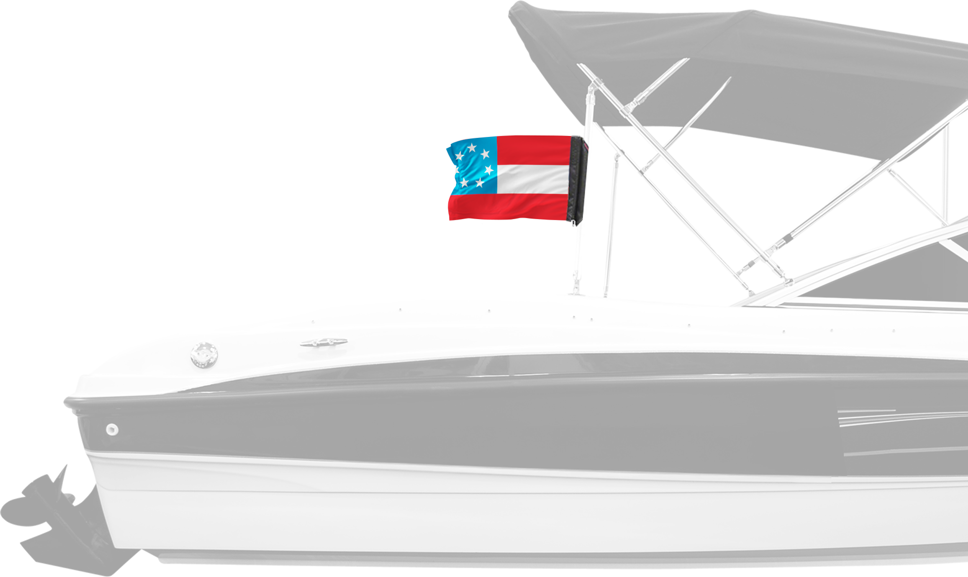1st Confederate 7 Star 12"x18" Forever Wave Flag for Boats