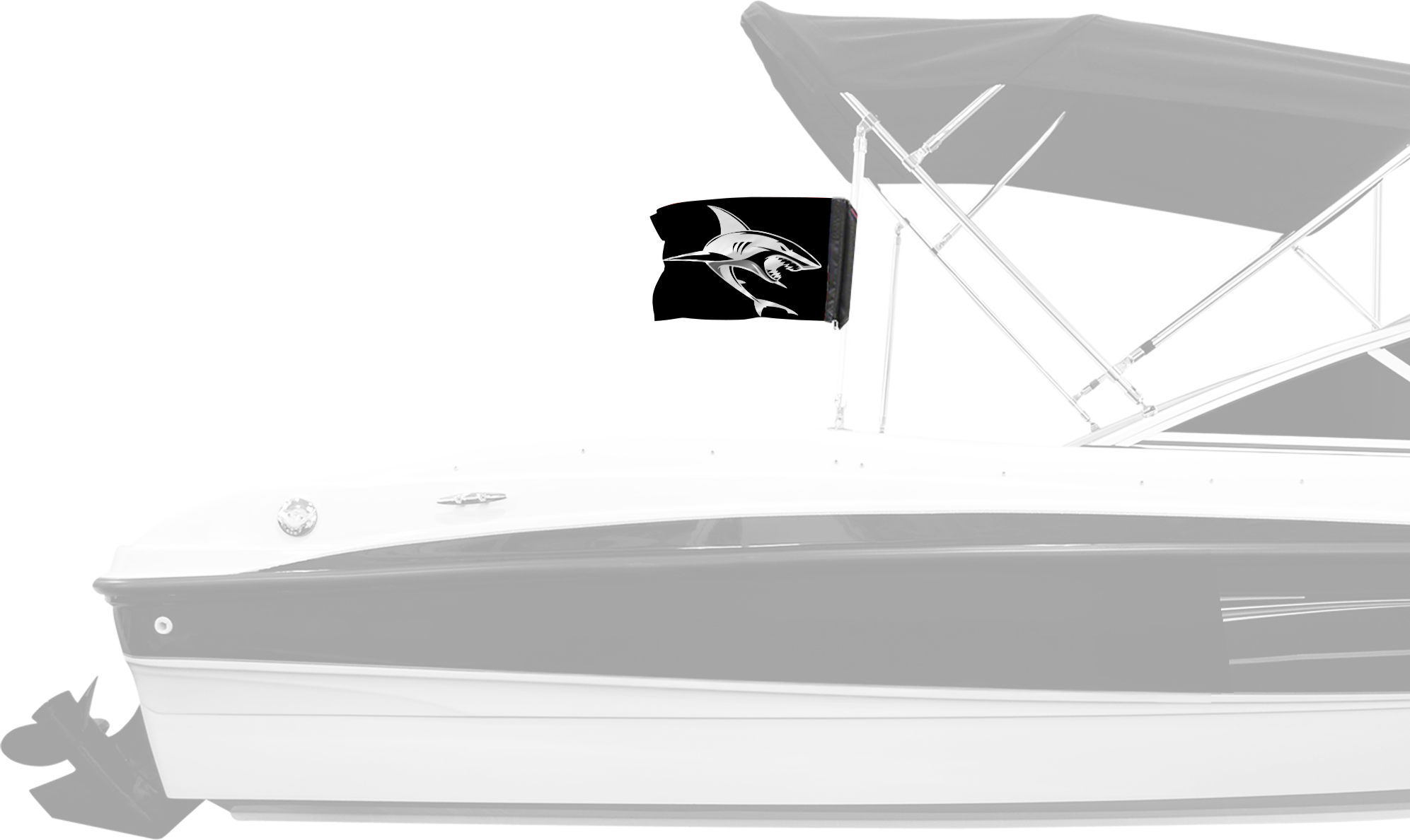Shark 12"x18" Forever Wave Flag for Boats