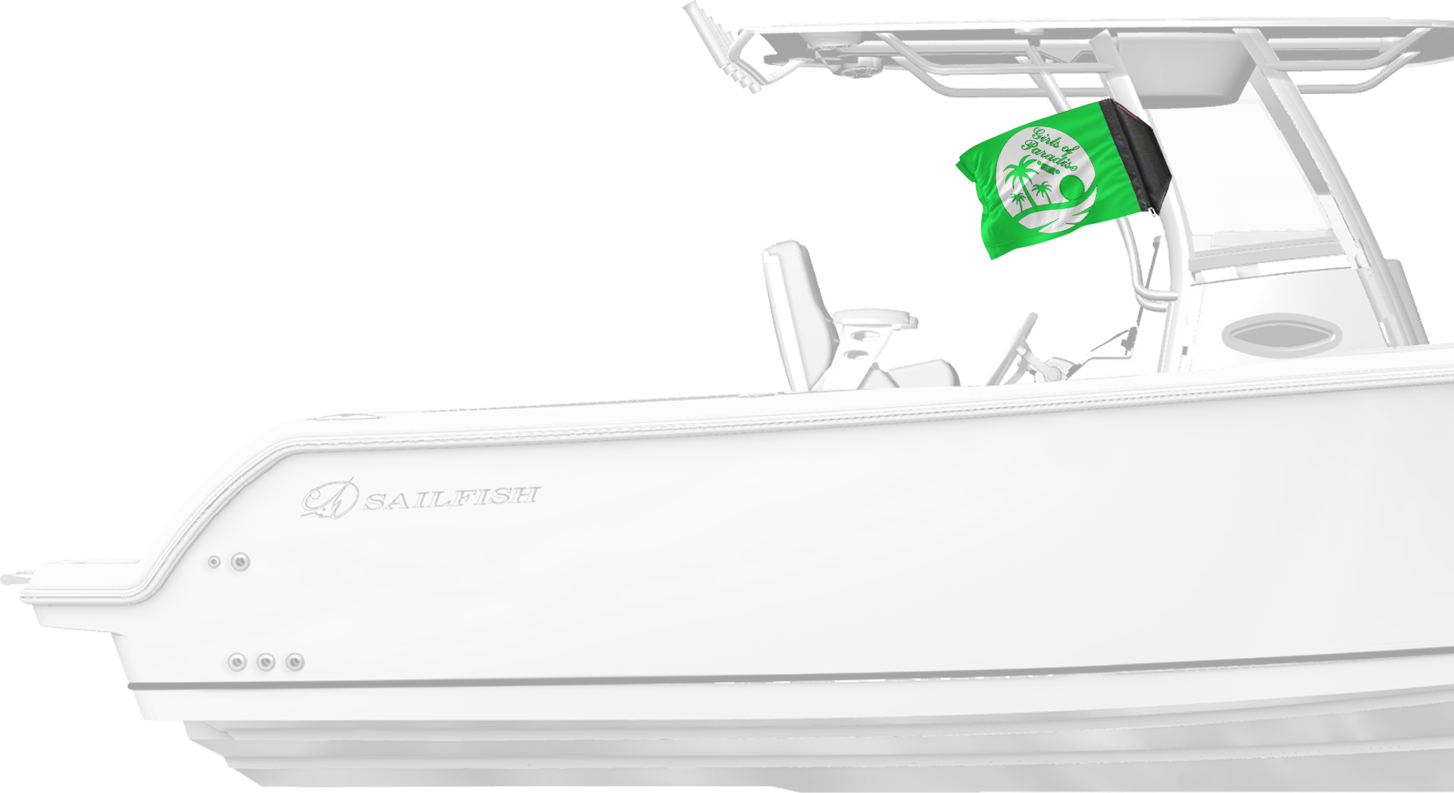 Girls Of Paradise 12"x18" Forever Wave Flag for Boats