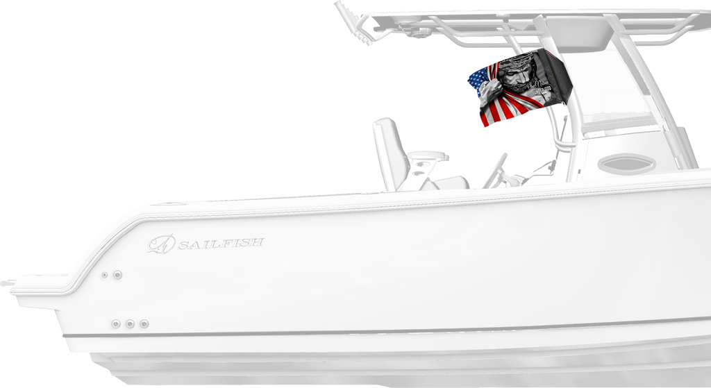 One Nation 12"x18" Forever Wave Flag for Boats