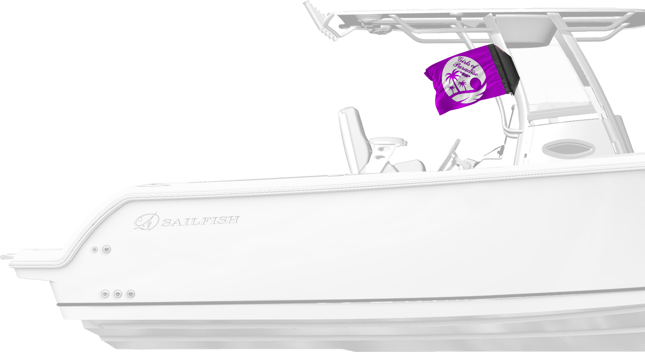Girls Of Paradise 12"x18" Forever Wave Flag for Boats