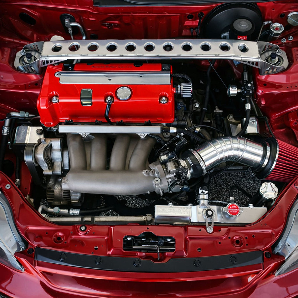 2 Point Front Strut Tower Bar for EG EK EF DC Chassis Reinforcement Brace - Bull Boost Performance