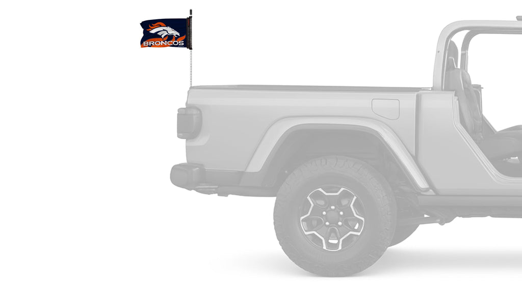 Denver Broncos 11"x17" Forever Wave Flag for Jeep Wrangler JLU 4-Door 2018-Present