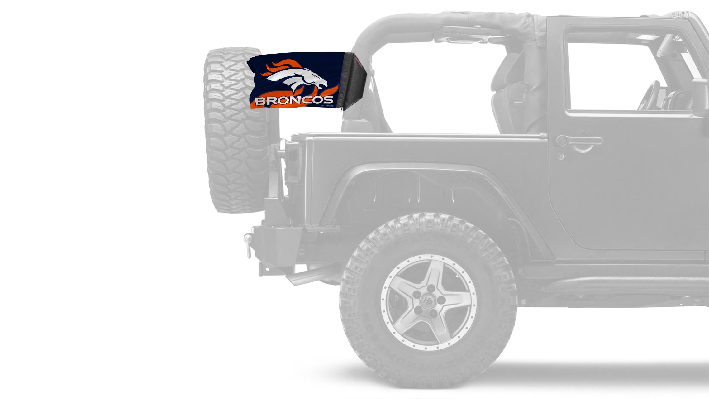 Denver Broncos 11"x17" Forever Wave Flag for Jeep Wrangler JK 2-Door 2007-2018