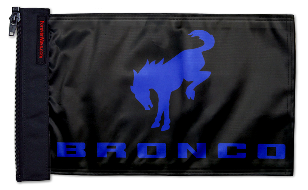 Bucking Bronco 12"x18" Forever Wave Flag for Jeep Wrangler TJ 1996-2006