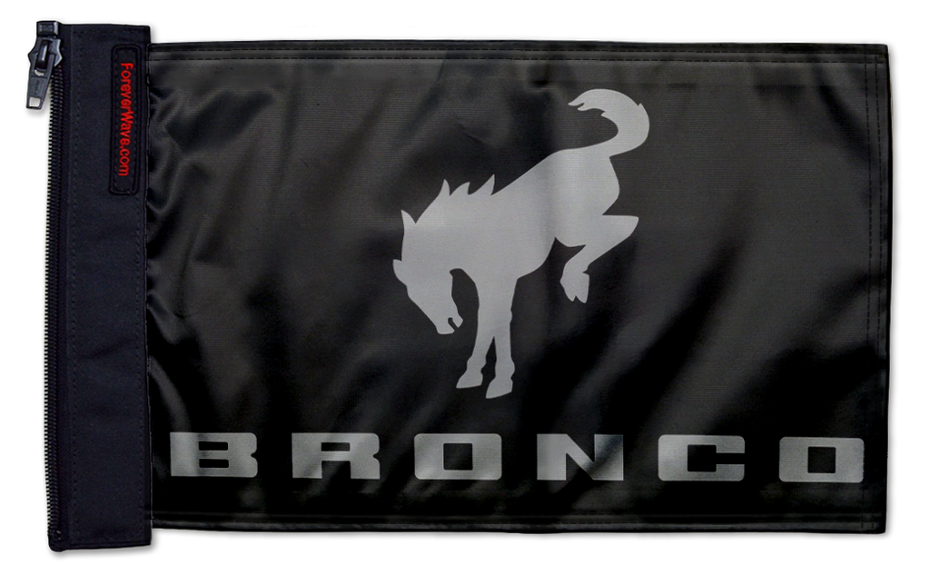 Bucking Bronco 12"x18" Forever Wave Flag for Jeep Wrangler TJ 1996-2006