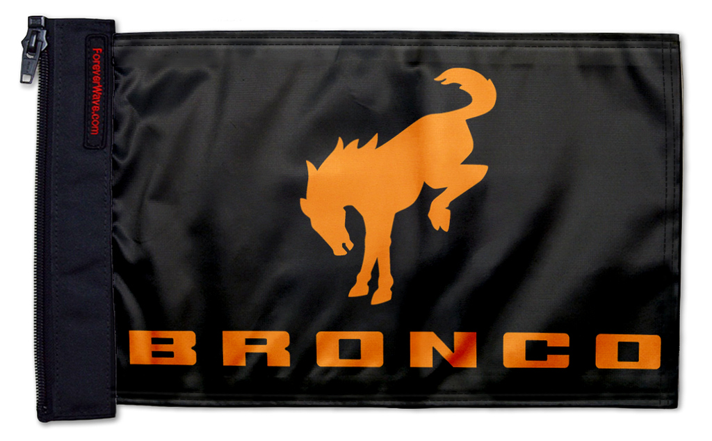 Bucking Bronco 12"x18" Forever Wave Flag for Jeep Wrangler TJ 1996-2006