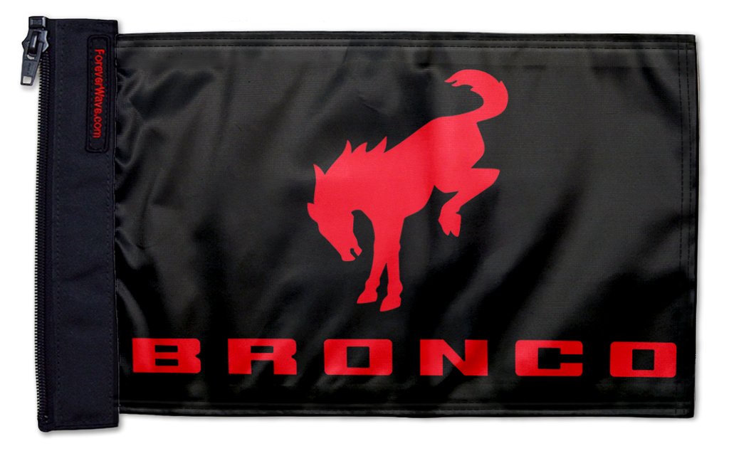 Bucking Bronco 12"x18" Forever Wave Flag for Jeep Wrangler JKU 4-Door 2007-2018