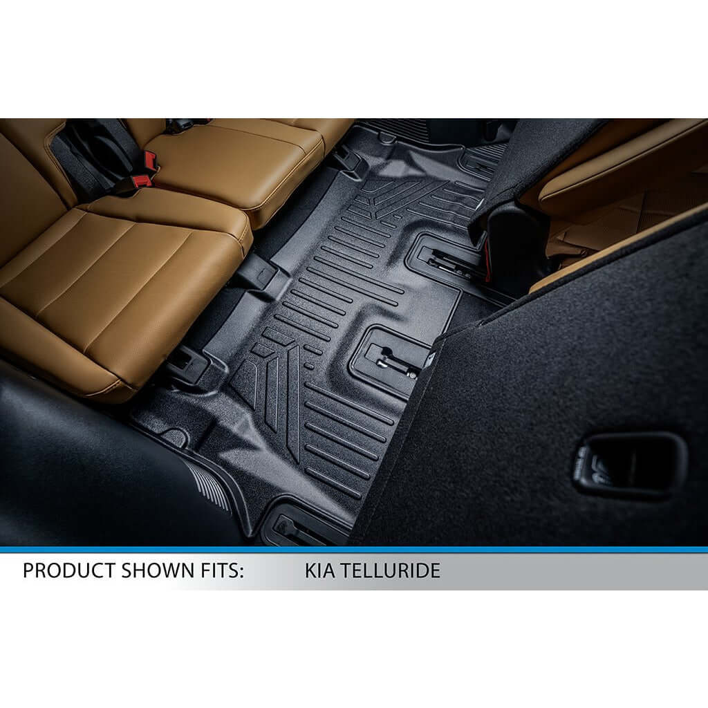 SMARTLINER Custom Fit Floor Liners For 2020-2025 Kia Telluride with 2nd Row Bucket Seats No Center Console and No In Between Coverage