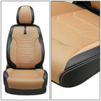 Sport Series Front Row Seat Covers Set - Black/Beige