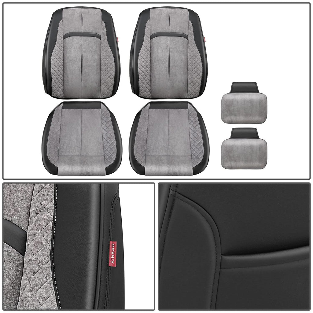 Voris Style Front Row Seat Covers - Black/Grey