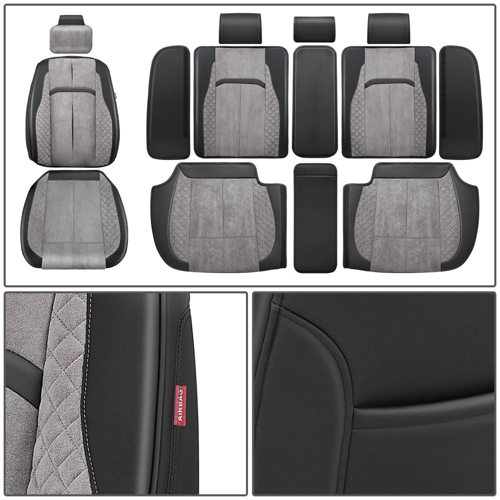 Voris Style Full Set Seat Covers - Black/Grey