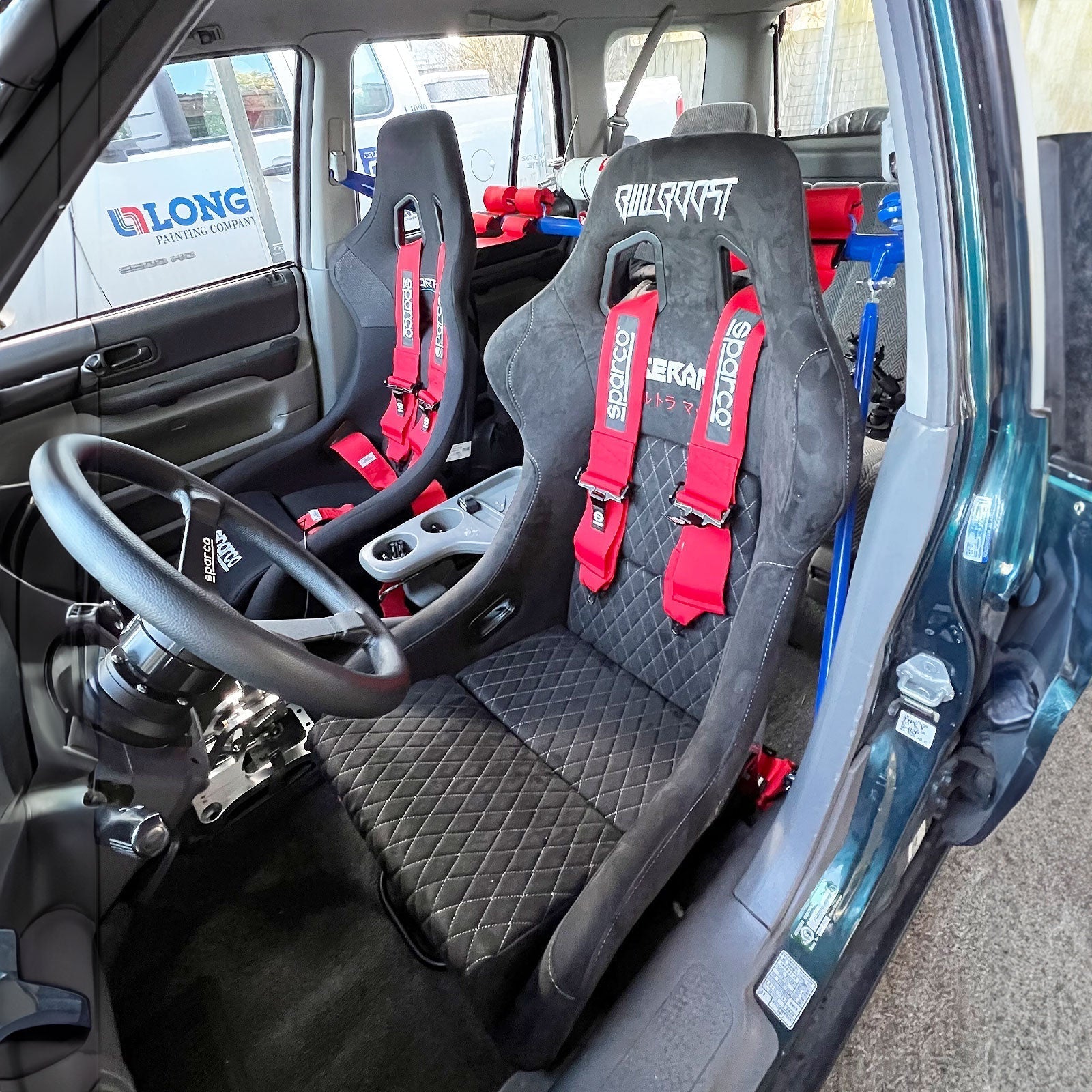 Purple Bull Boost Adjustable Racing Lowered Ultra Max Bucket Seat with Slider Rails - Bull Boost Performance