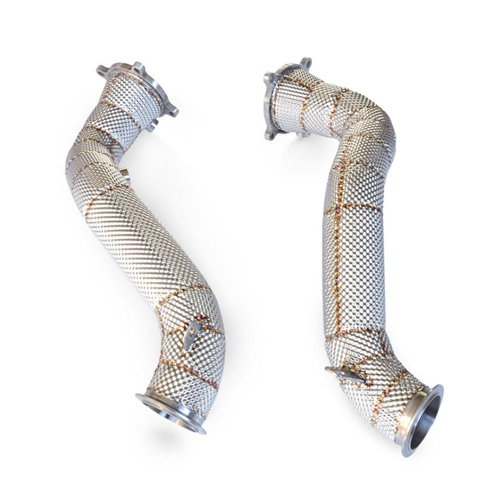 Catless Hi Flow Heat Shield Downpipes For McLaren 720s 4.0T - Bull Boost Performance