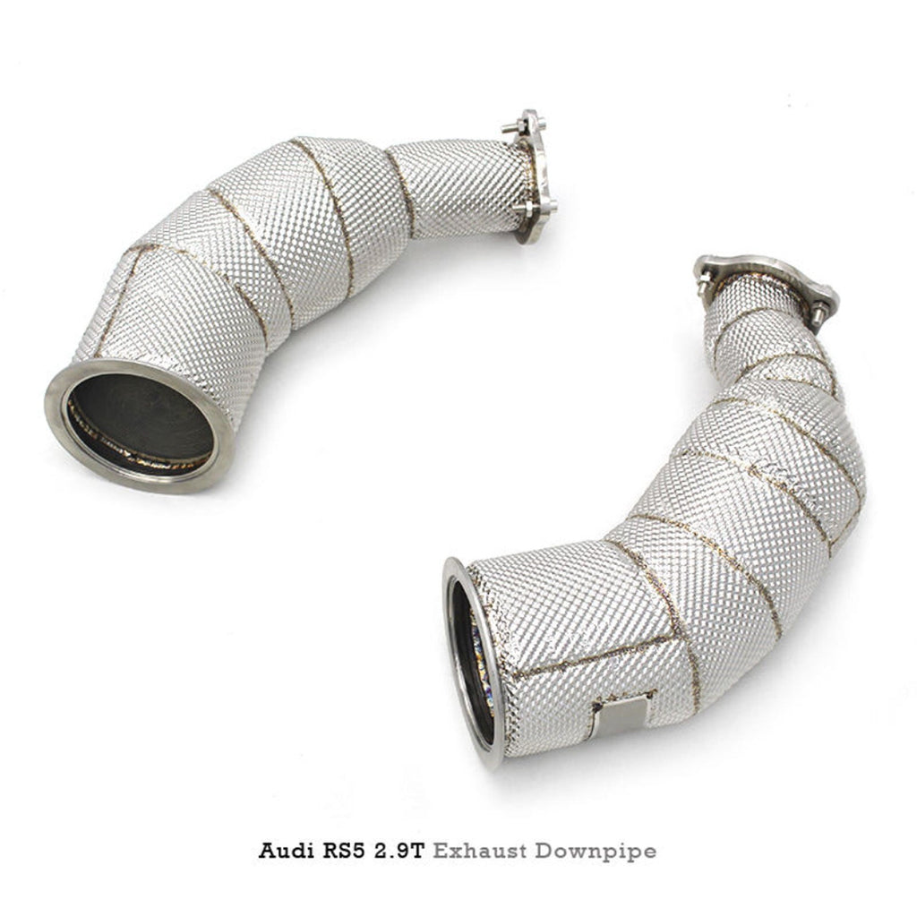 Catted High Flow 304 Stainless Exhaust Downpipe for Audi RS5 2.9T - Bull Boost Performance