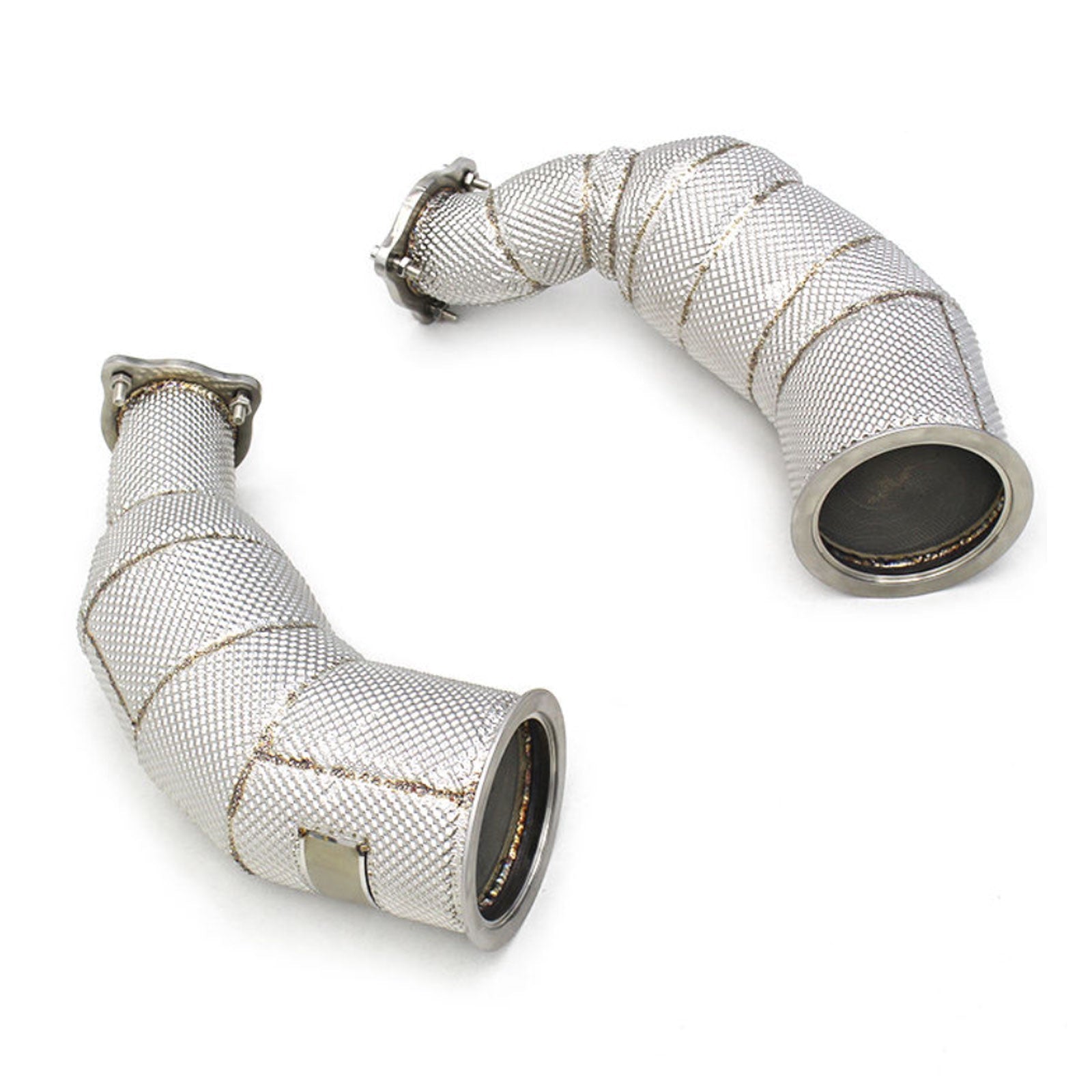 Catless High Flow 304 Stainless Exhaust Downpipe for Audi RS6 RS7 C8 4.0TT - Bull Boost Performance