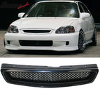 Fits 99-00 Honda Civic T-R Bumper Lip + Grille + Window Visor