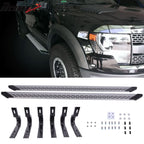 Fits 07-14 GMC Sierra 1500 Double Cab Gray Running Board+Brackets
