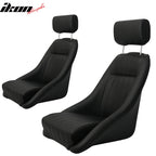 Pair Classic Bucket Single Seat With Slidersin Black Faux Leather PU