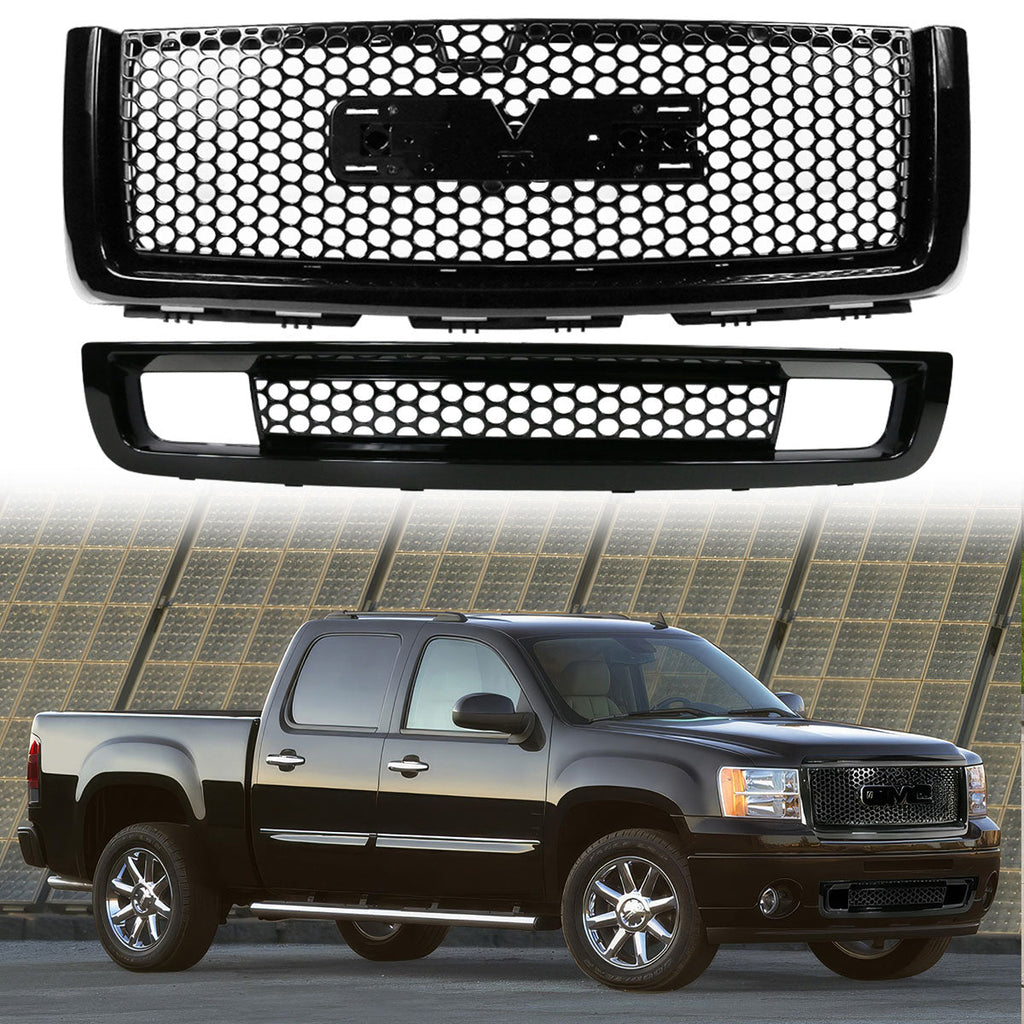 2007-2013 GMC Sierra 1500 Denali Upper Grille Lower Bumper Grille ABS
