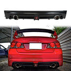 Fits 06-11 Civic MG RR Rear Diffuser Twin Outlet w/Red 3rd Brake Light