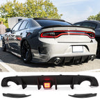 2015-2023 Dodge Charger Rear Diffuser V2 Side Lip Smoke LED Brake Lamp