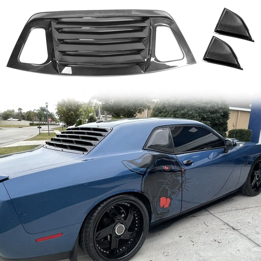 2008-2023 Dodge Challenger XE V2 Rear Side Window Louver Scoops PP