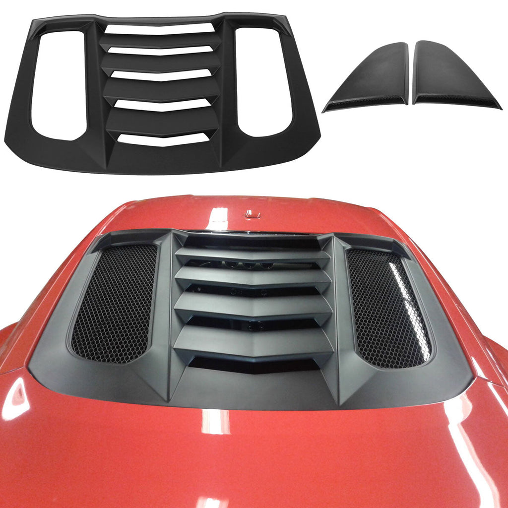 2015-2023 Ford Mustang Coupe Matte Black Rear Side Window Louver ABS