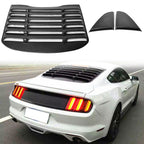 2015-2023 Ford Mustang V Style Matte Black Rear Side Window Louver ABS
