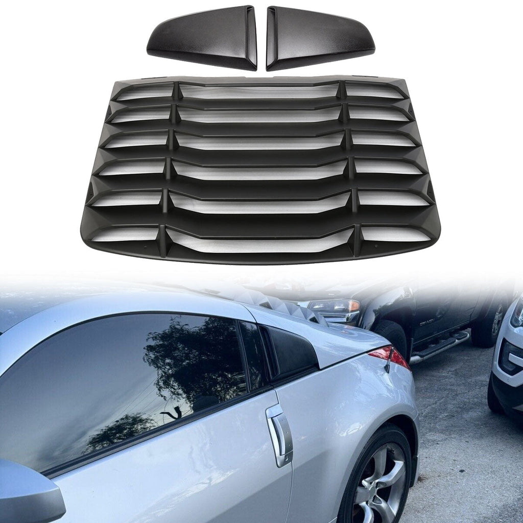 2003-2008 Nissan 350Z Black Rear Window Louver Side Vent ABS Plastic